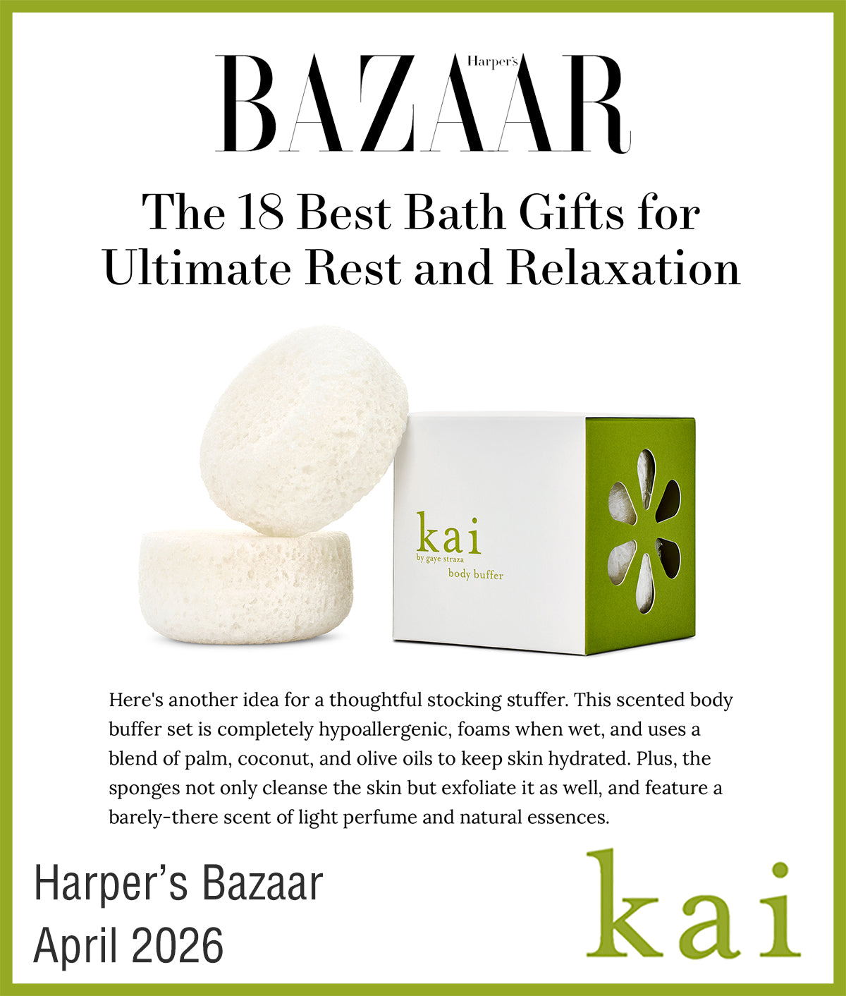 best bath gift - kai body buffer - harper's bazaar - april 2026