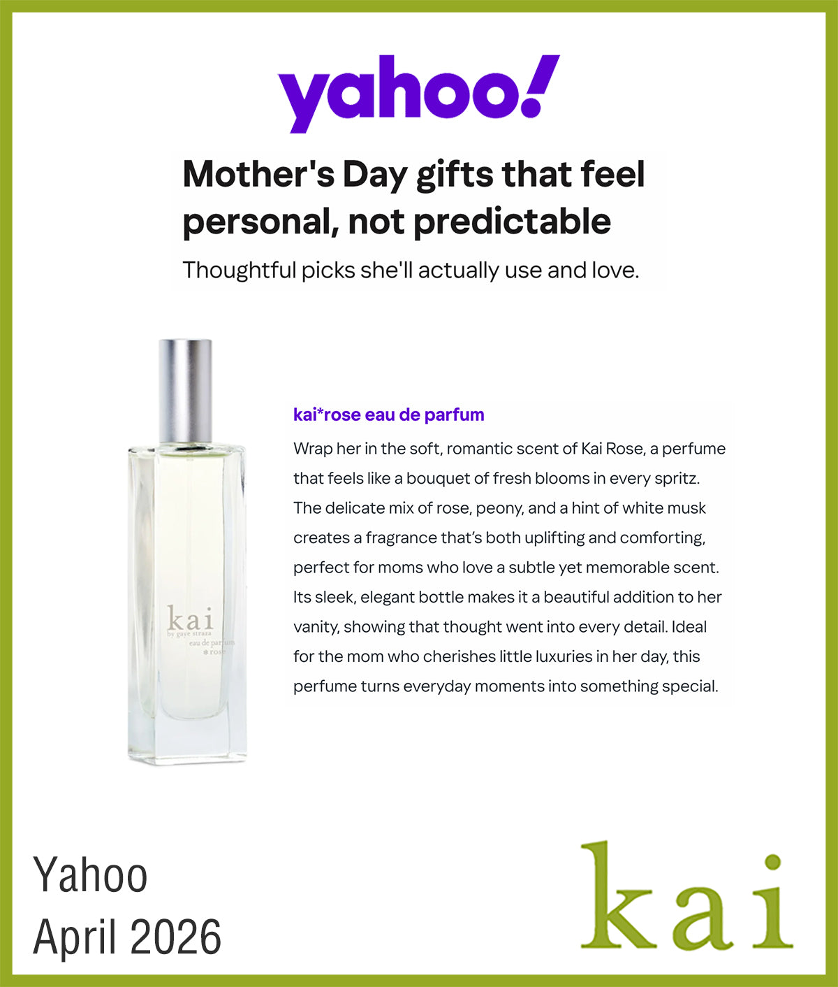 personal mother's day gift - kai rose eau de parfum - yahoo