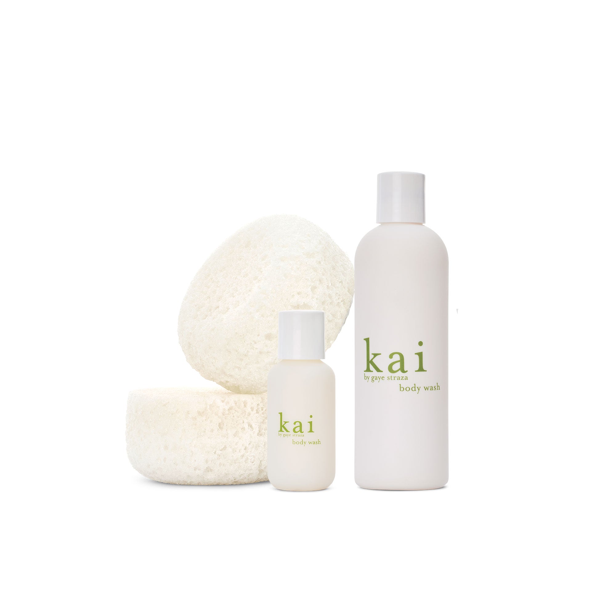 summer shower bundle - kai body buffer, body wash and 2oz body wash