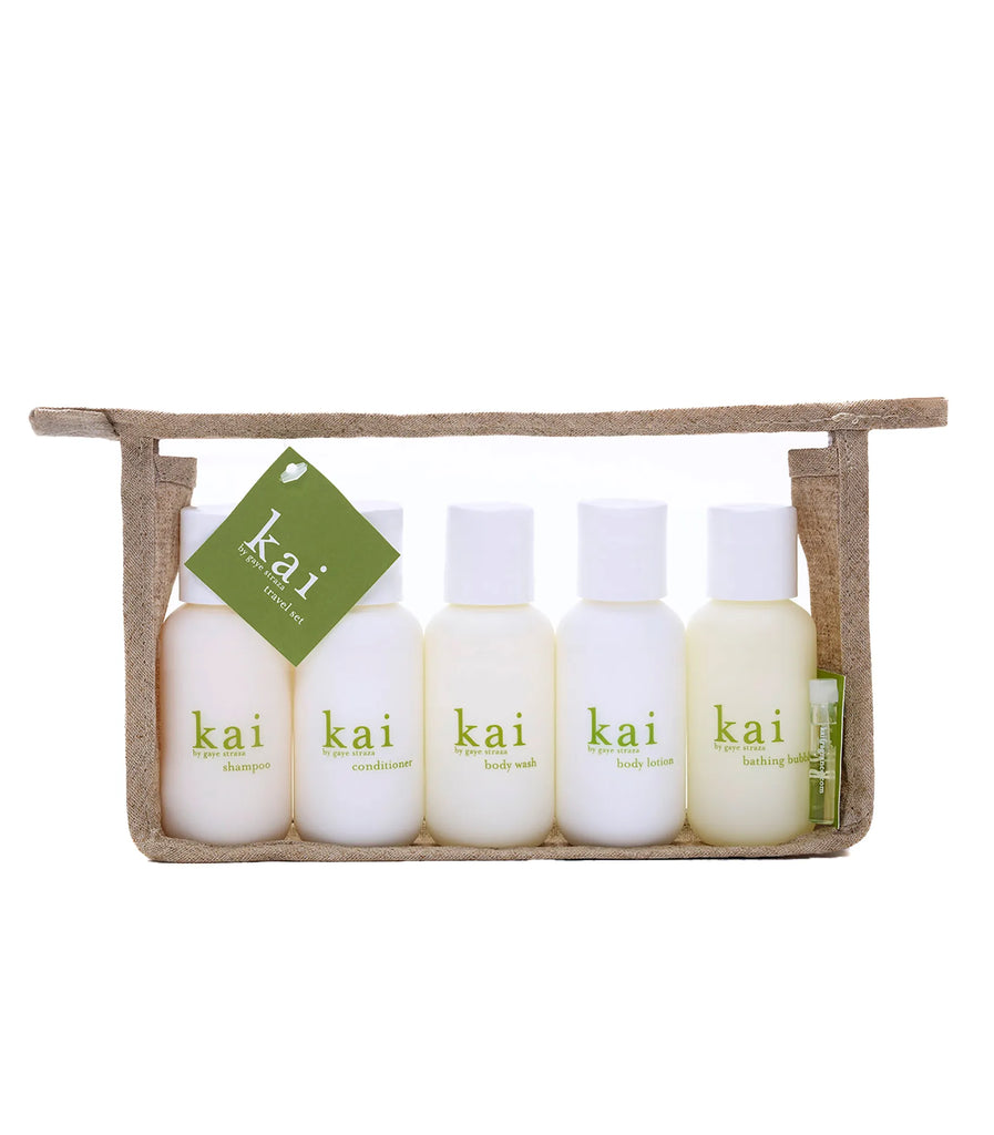 kai travel set - body lotion, bath wash, shampoo, conditioner