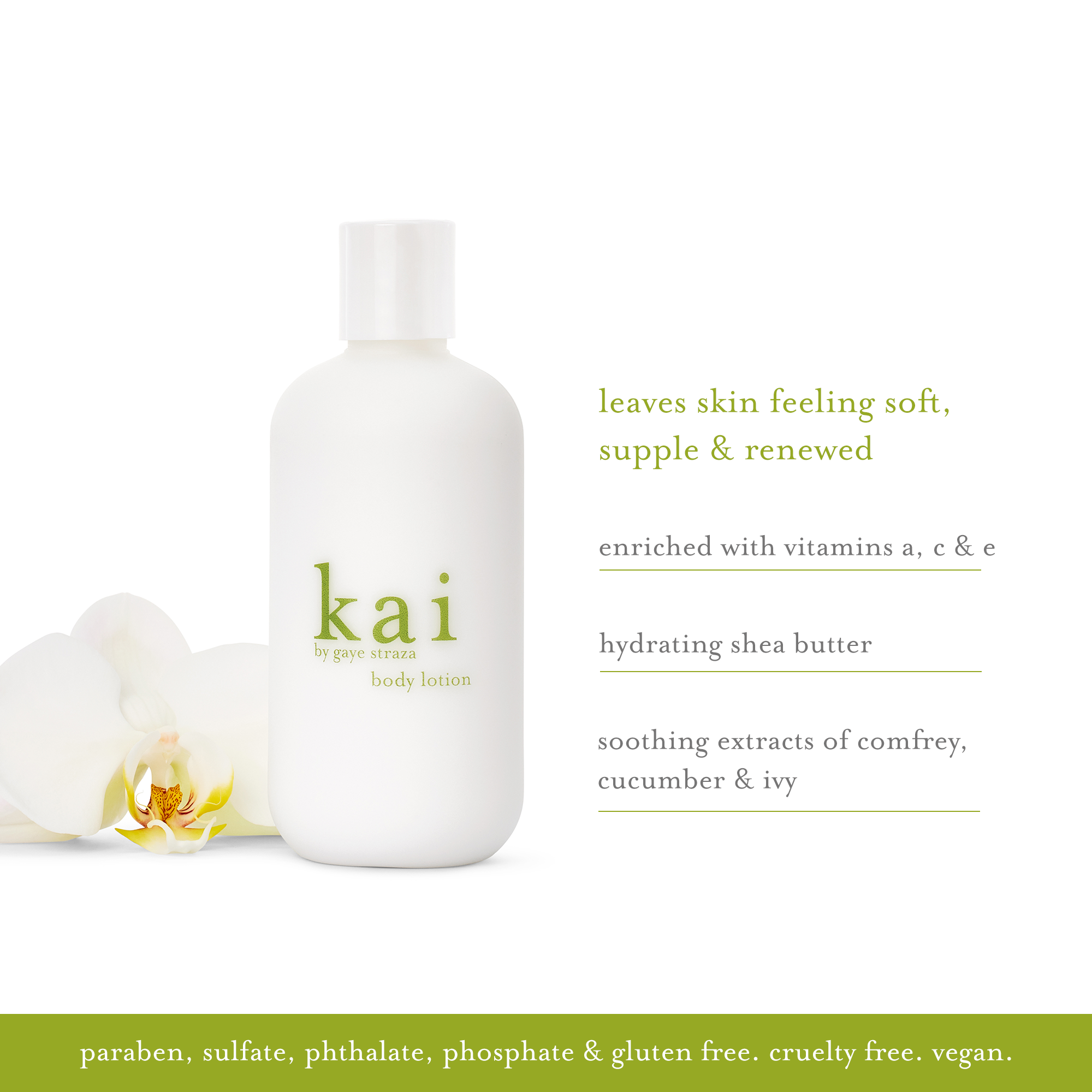 kai body lotion leaves skin feeling soft, supple & renewed